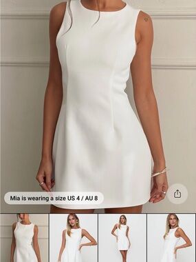 Princess Polly White Sleeveless Mini Dress